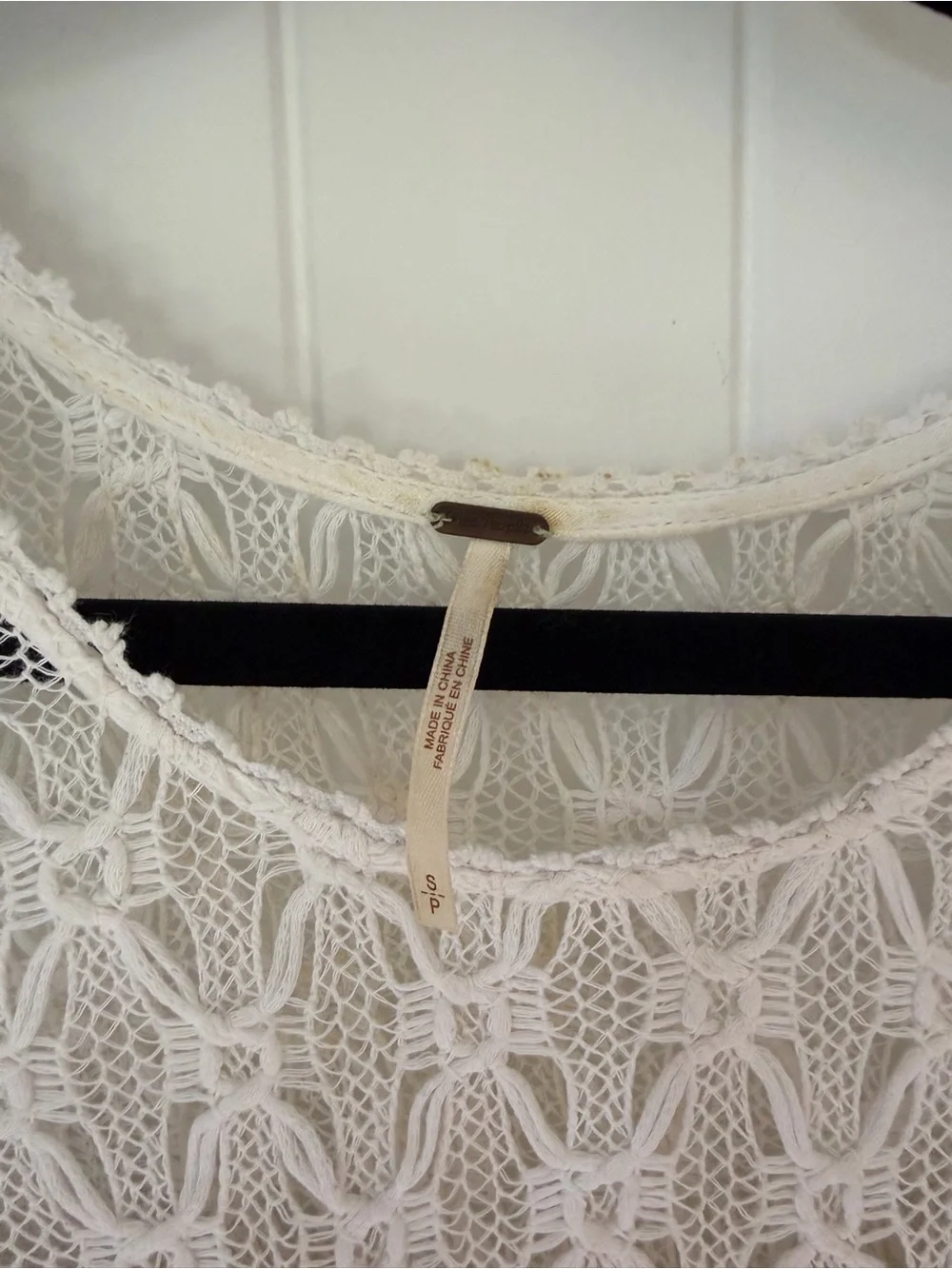 Free People Fiesta Crochet Lace Boho Dress Ivory White Size Small